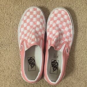 Vans Classic Slip-On Skate Shoe Pink and White Checkered Board